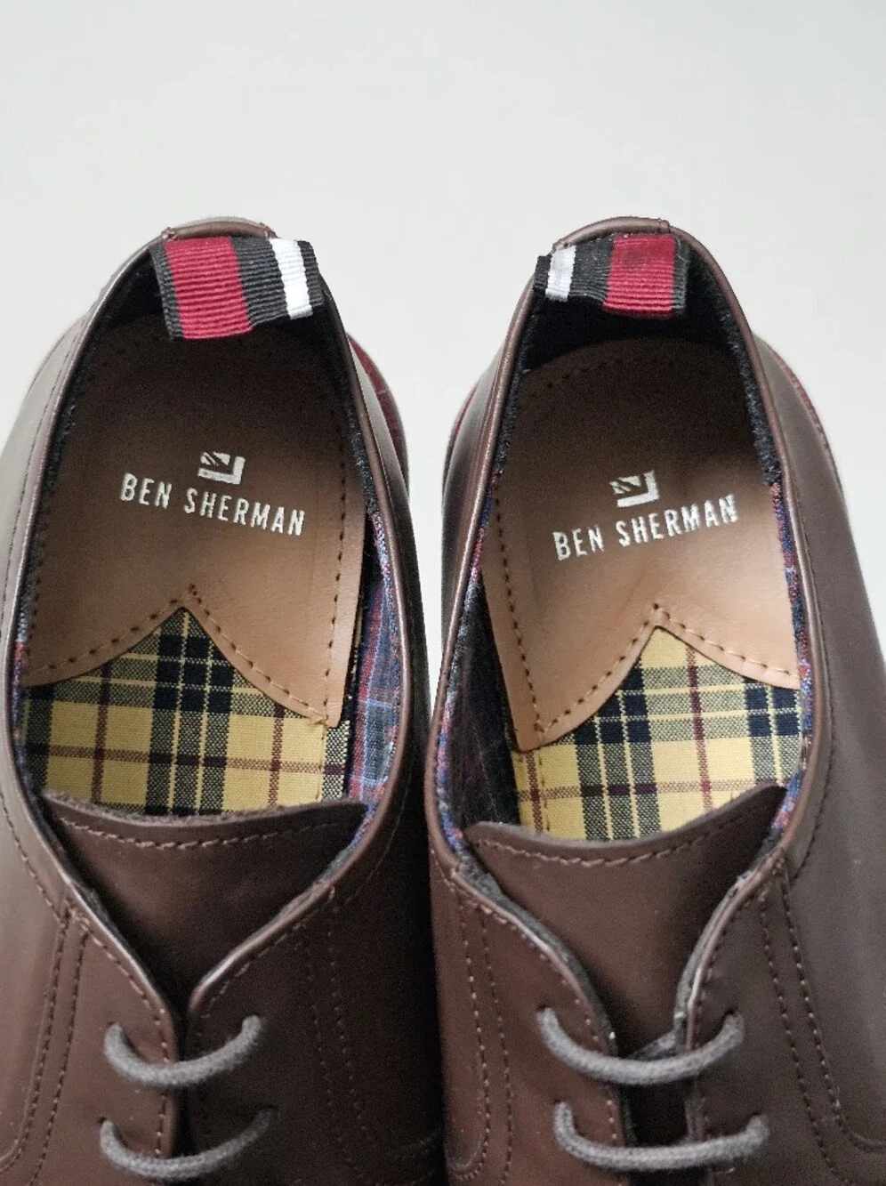 Ben Sherman Brent Plain Toe Leather Derby Dress Shoes Dark Brown Men's US 13 NWT